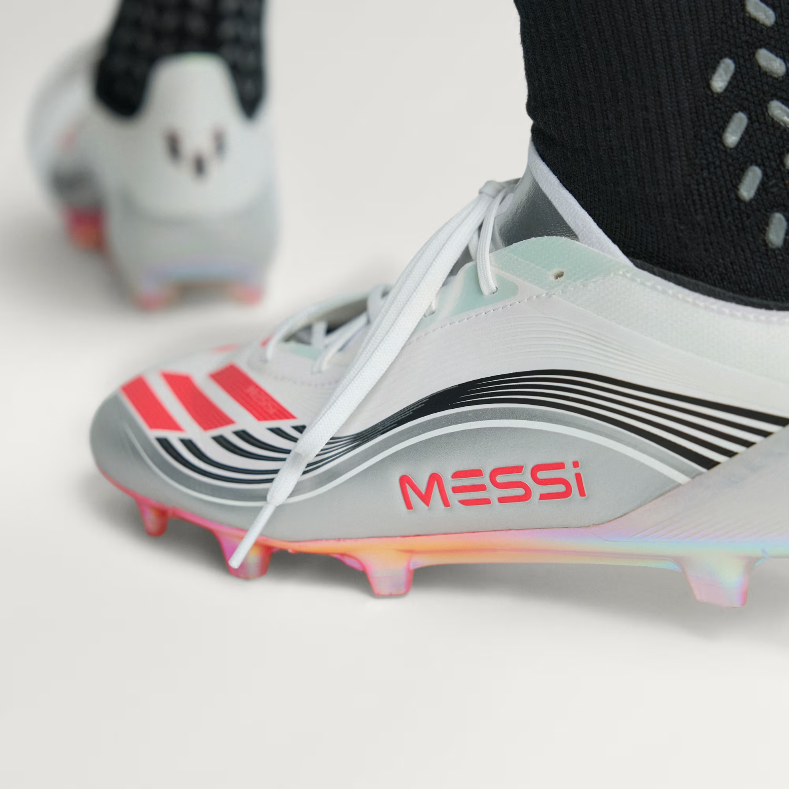 JP5593 adidas F50 Messi Elite FG Footwear White Lucid Red Silver (Men's)