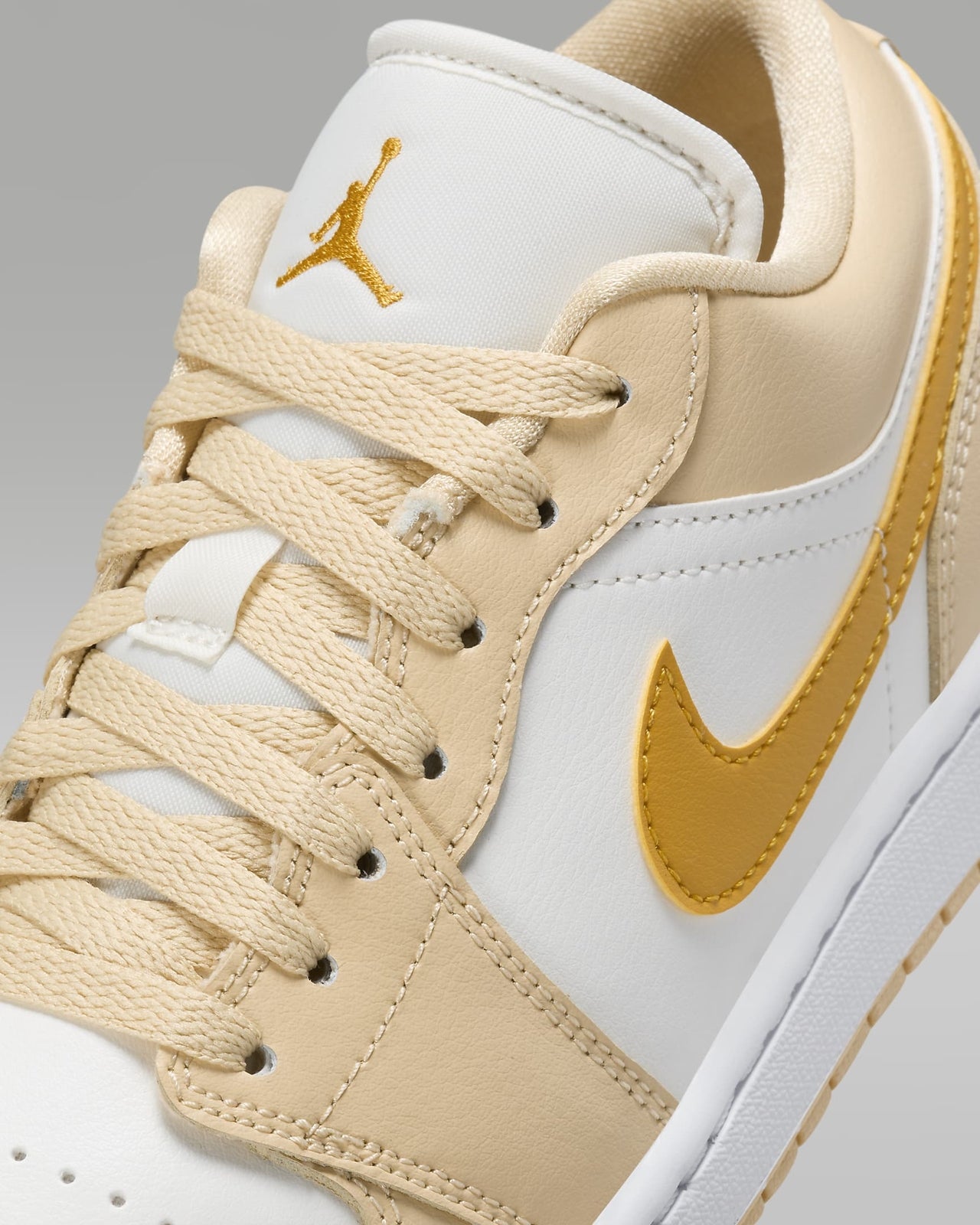 DC0774-170 Nike Air Jordan 1 Low Sail Pale Vanilla White Yellow Ocher (Women's)