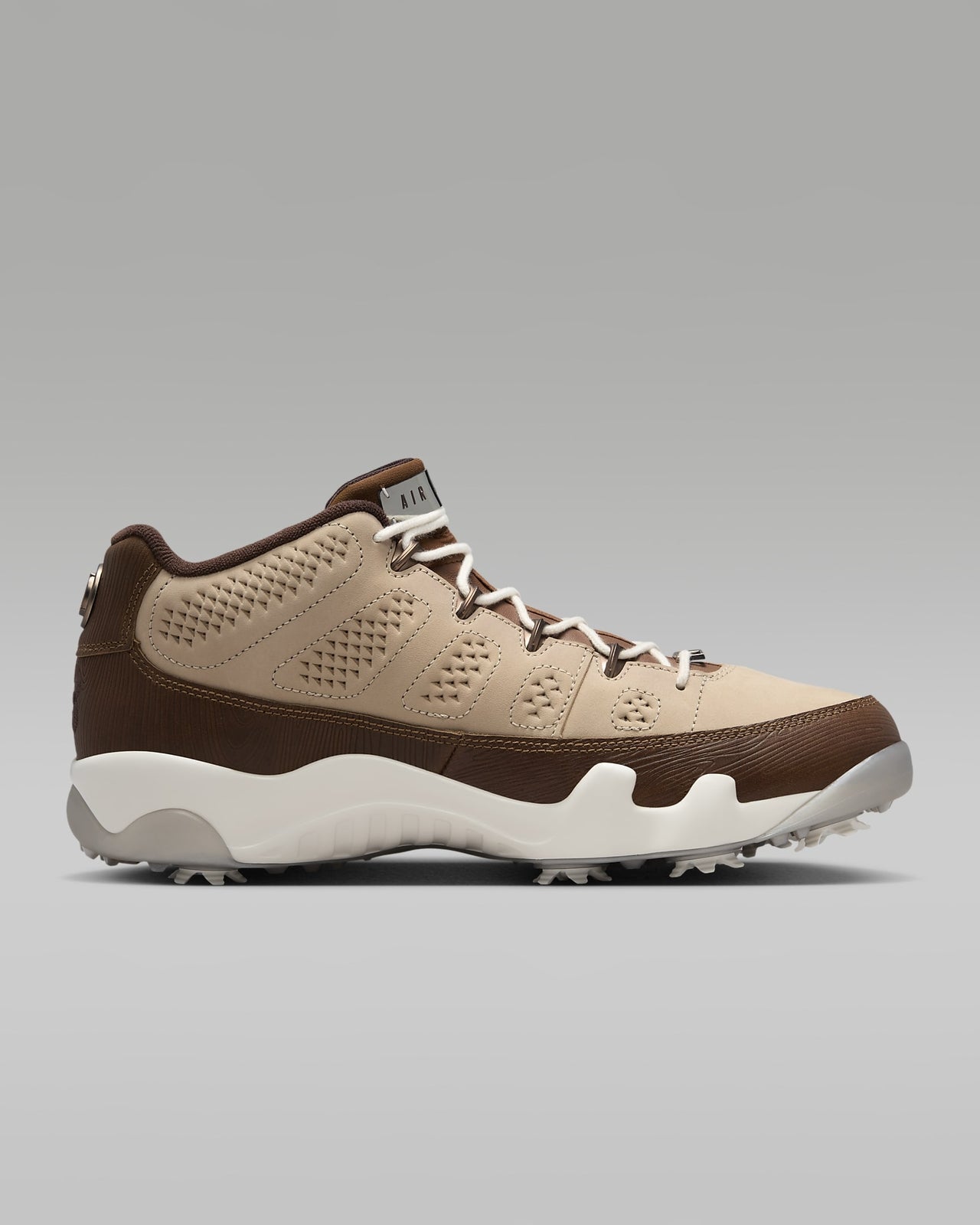 FN6929-200 Happy Life Wood Nike Air Jordan 9 Golf NRG Hemp Pecan Sail (Men's)
