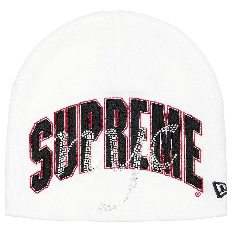 Supreme New Era Rhinestone Beanie White