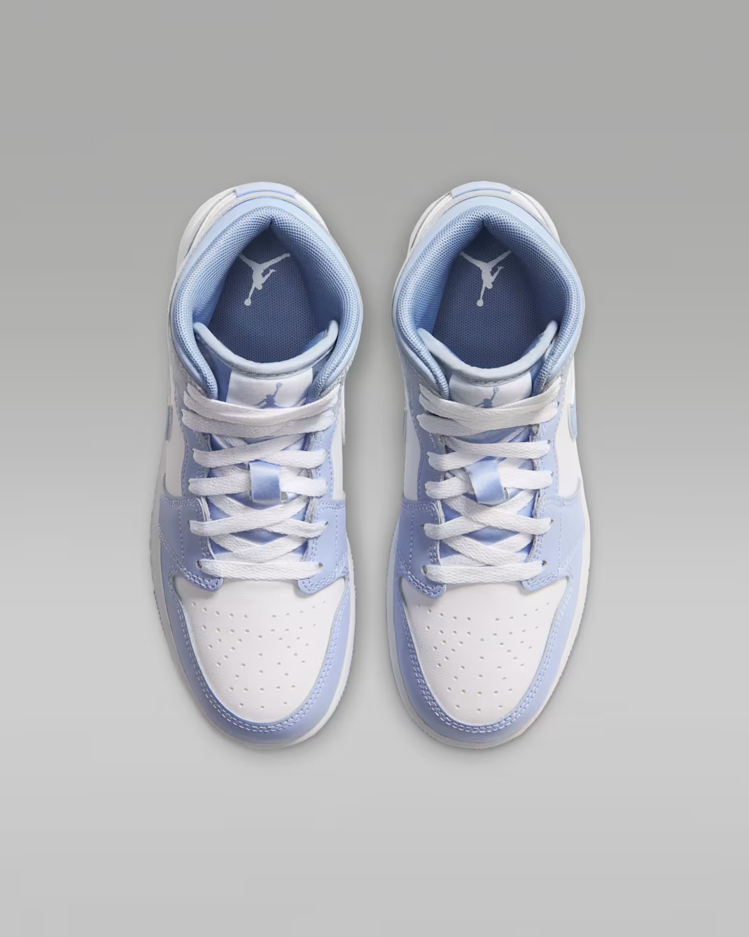DQ8423-407 Nike GS Air Jordan 1 Mid "Hydrogen Blue/Aluminum"