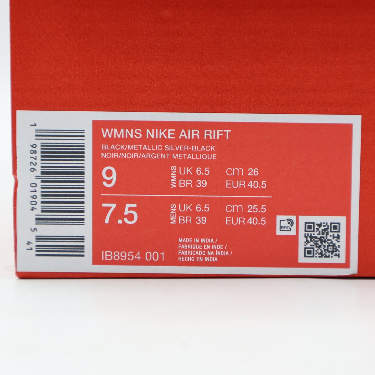IB8954-001 Nike Air Rift Luxury Leather Black (Women's)