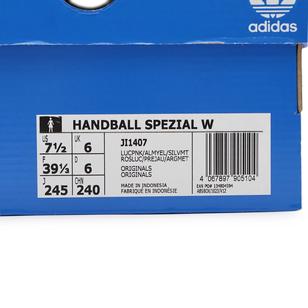 JI1407 adidas Originals Handball Spezial Lucid Pink Almost Yellow Silve (Women'