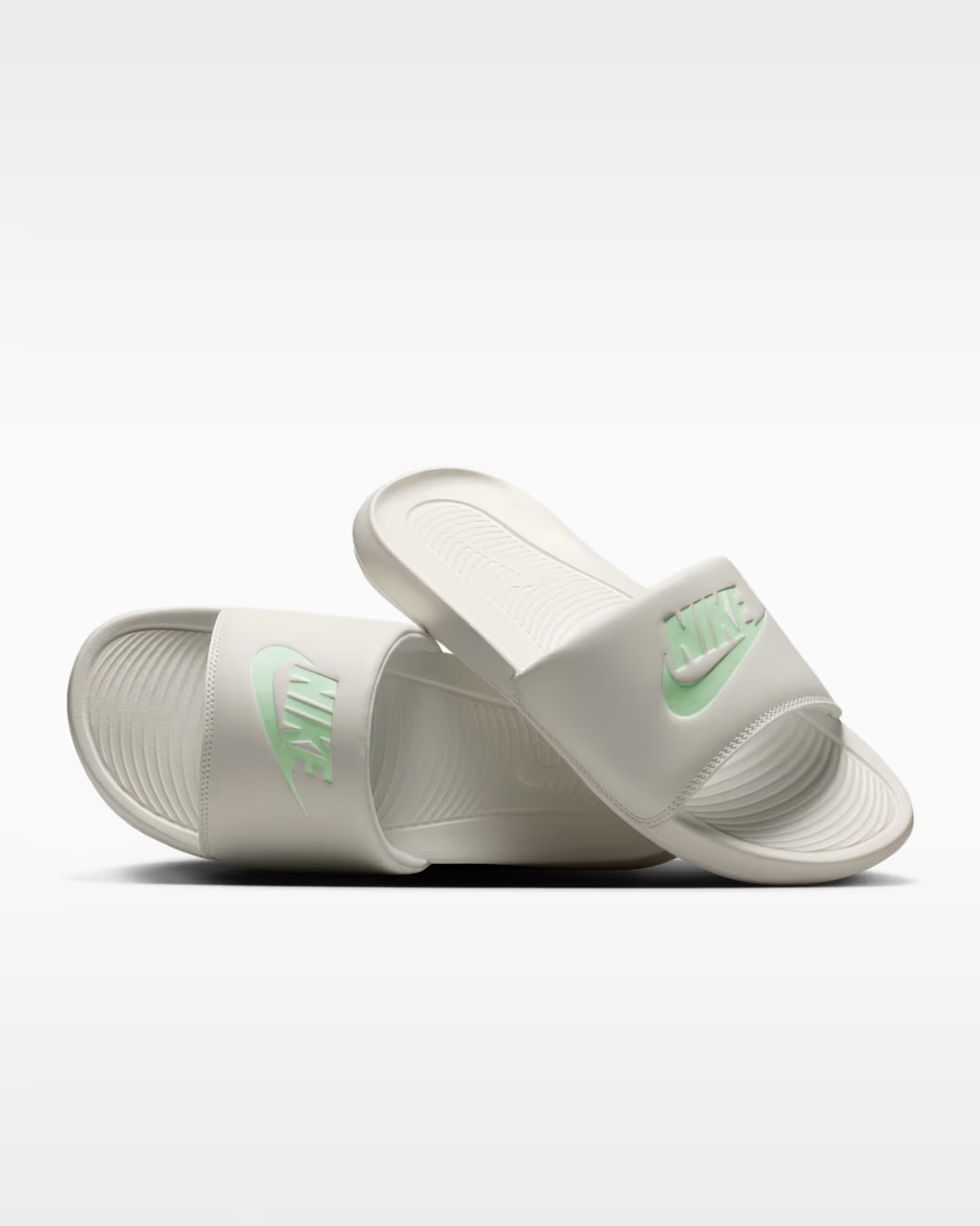 CN9677-109 Nike Victori One Slides "Sail/Cucumber Calm" (Women's)