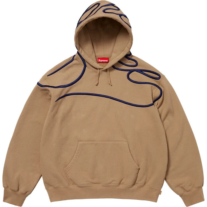 Supreme Shoulder Script Hooded Sweatshirt Light Tan