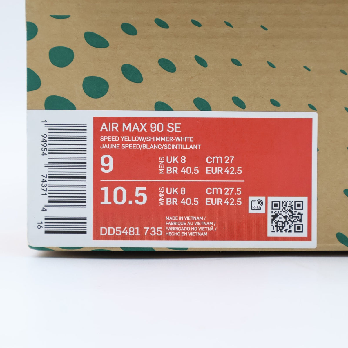 DD5481-735 Nike Air Max 90 Fried Chicken Speed Yellow Shimmer White (Men's)