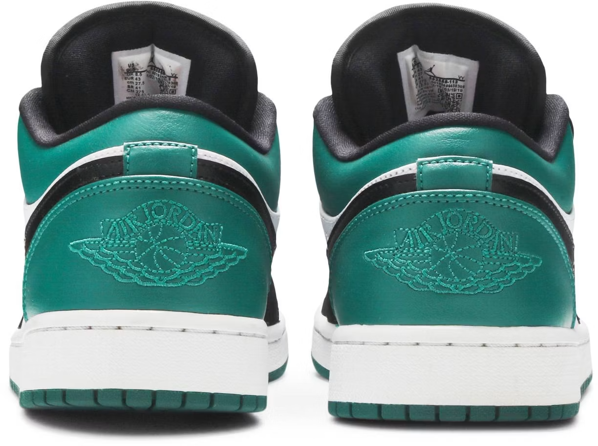 553558-113 Nike Air Jordan 1 Low "White Black Mystic Green" (Men's)
