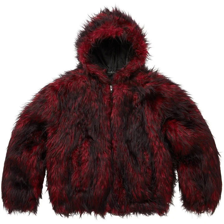 Supreme Y's by Yohji Yamamoto Faux Fur WINDSTOPPER Hooded Bomber Jacket Red