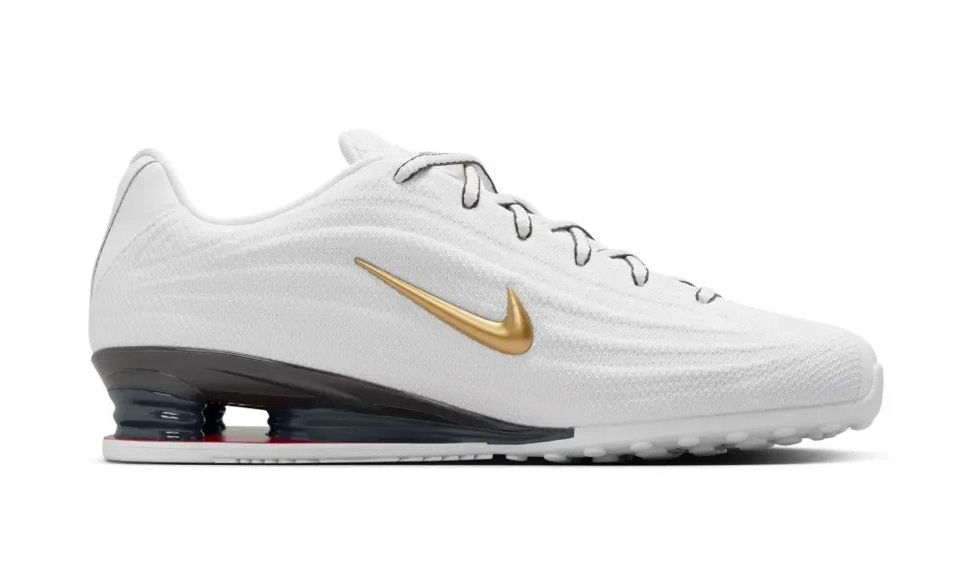 HQ7540-100 Nike Shox Z White Varsity Red Dark Charcoal Metallic Gold (Women's)