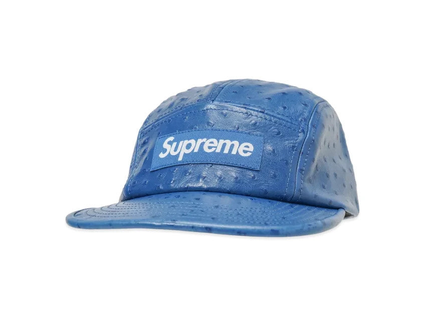 Supreme Ostrich Embossed Leather GORE-TEX Camp Cap "Blue"
