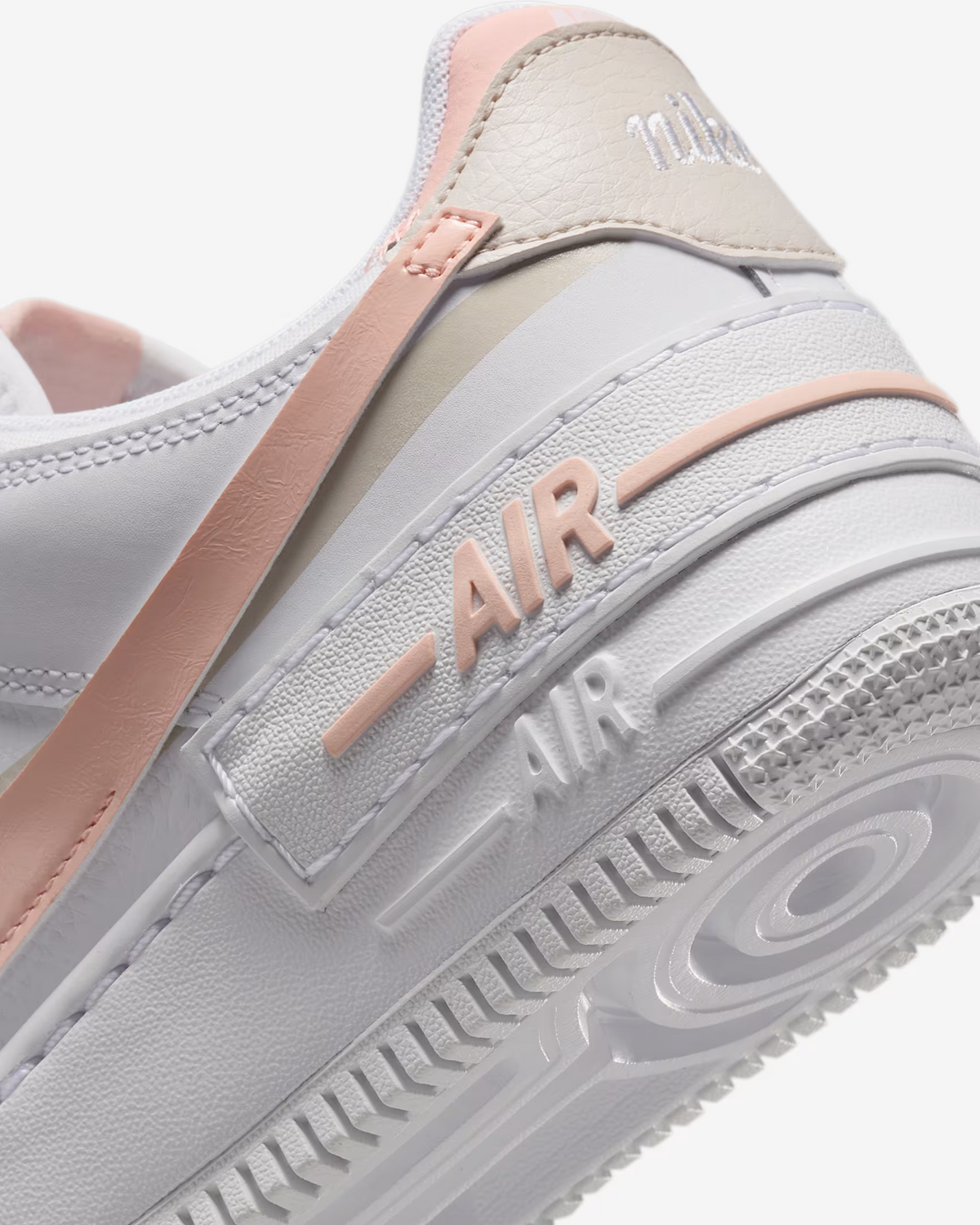 CI0919-121 Nike Air Force 1 Shadow White Light Orewood Brown White Wash (Women's