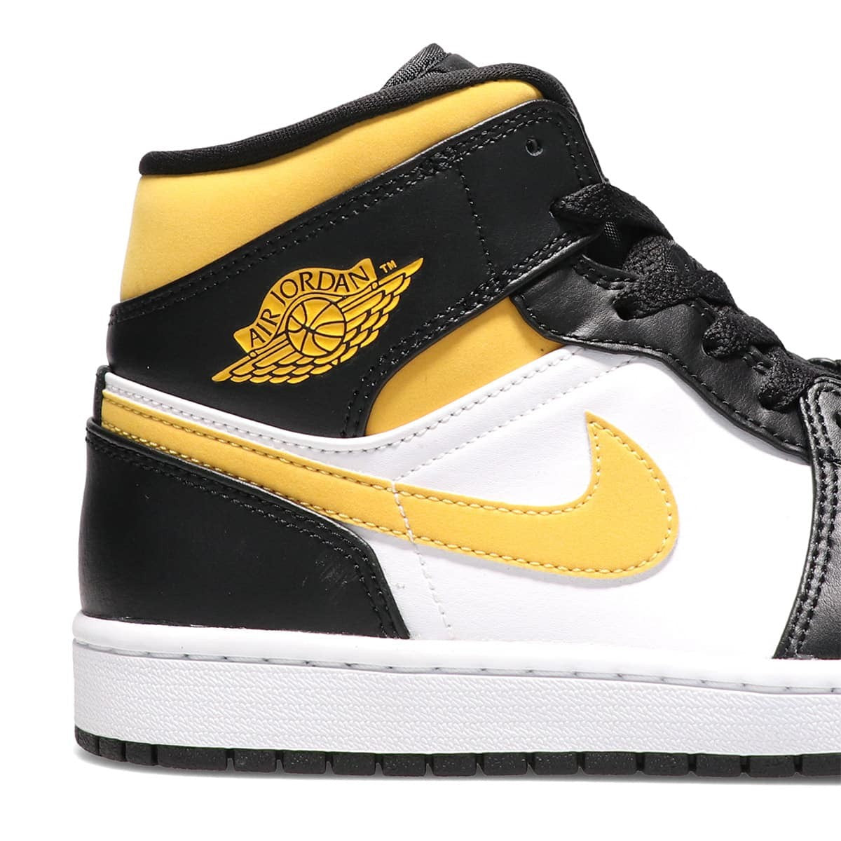 554724-177 Nike Air Jordan 1 Mid WhitePollen-Black (Men's)