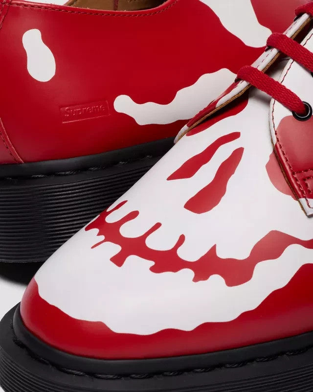 42936600 Supreme Dr.Martens 1461 Skull 3 Eye Shoe Red White (25FW Week 14)(Men's