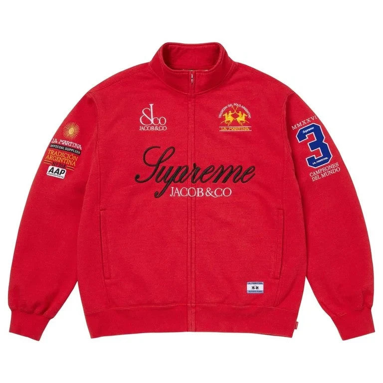 Supreme x La Martina Zip Up Sweatshirt Red