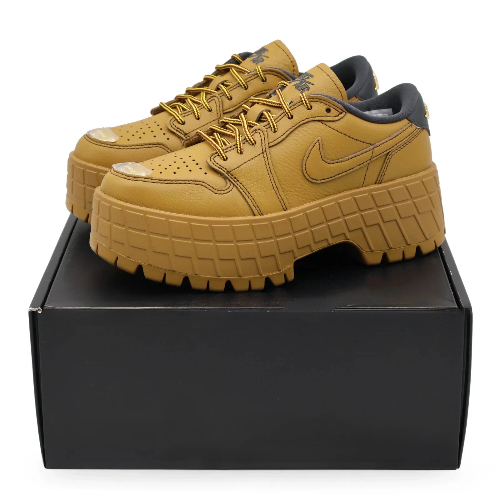 HF3184-700 Nike Air Jordan 1 Brooklyn Low Wheat Team Red Metallic Gold (Women's)