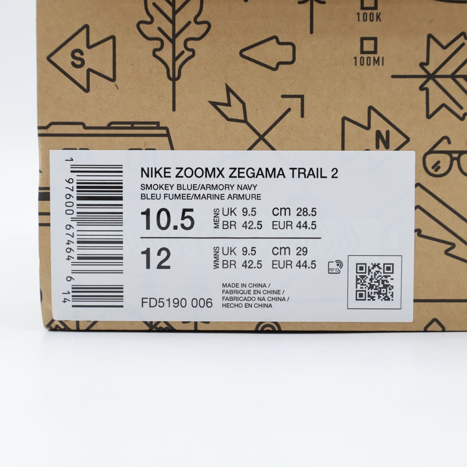 FD5190-006 Nike Zegama Trail 2 Smokey Blue Metallic Platinum Armory Navy (Men's)