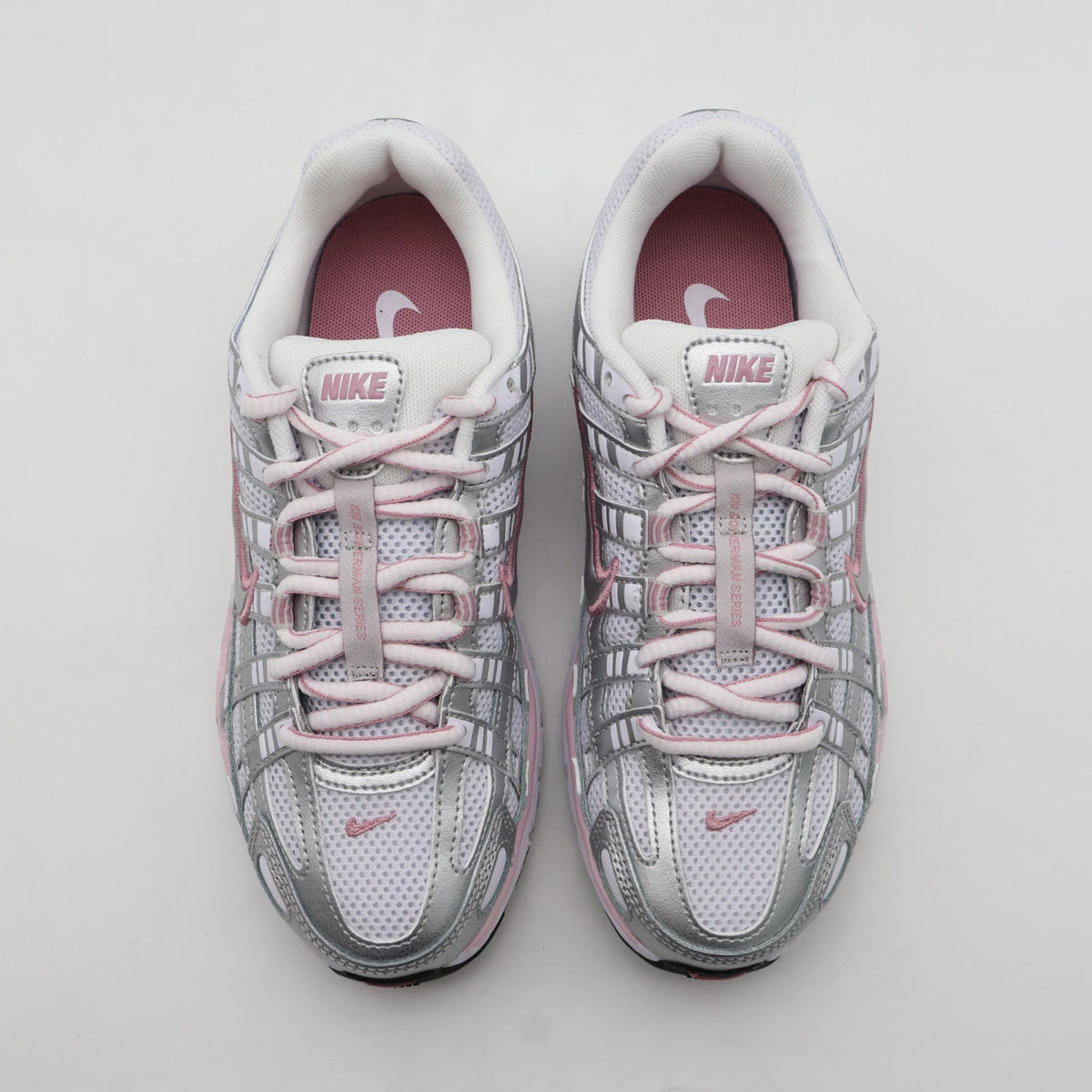 BV1021-108 Nike P-6000 White Elemental Pink Black Metallic Silver (Women's)
