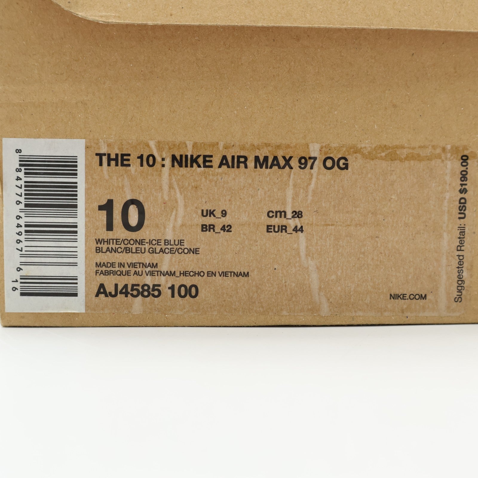 AJ4585-100 Off-White Ã Nike Air Max 97 The Ten (Men's)