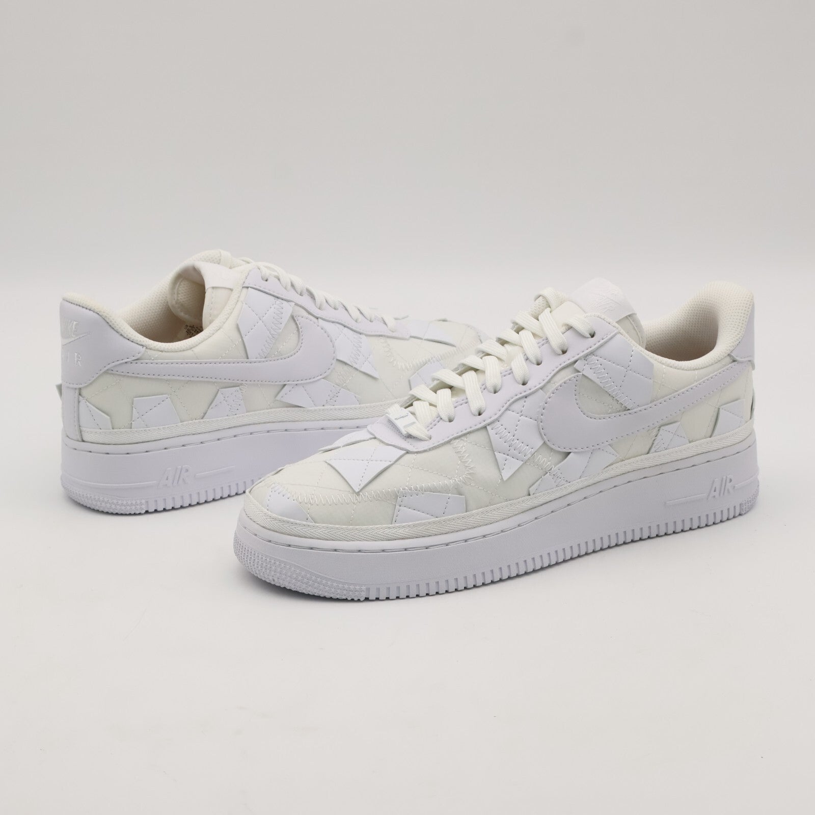 DZ3674-100 Nike Air Force 1 Low Billie Eilish Triple White Off Patch Work Mosaic