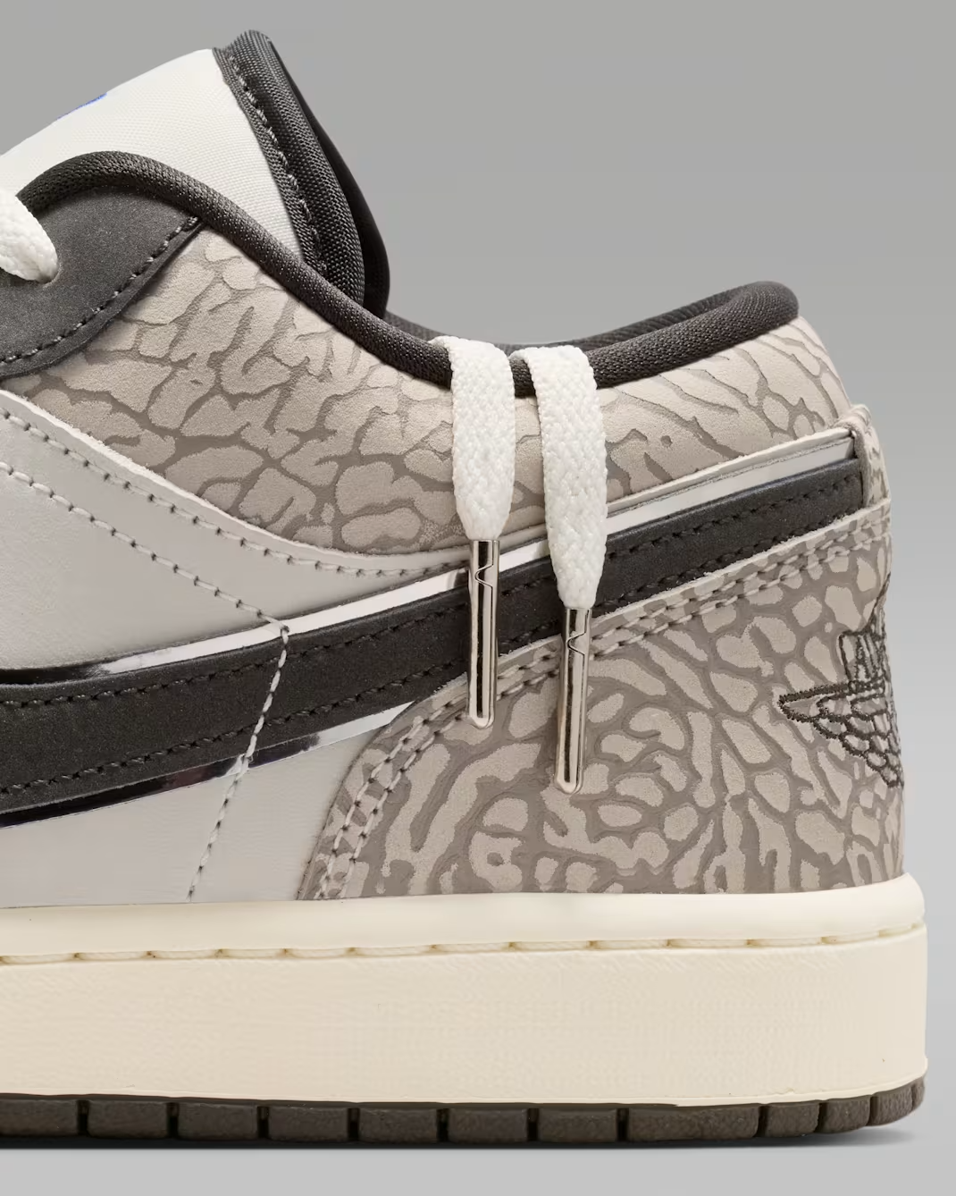 IU2268-100 Nike Air Jordan 1 Low SE V2 "Elephent Print/Sail/Deep Pewter"