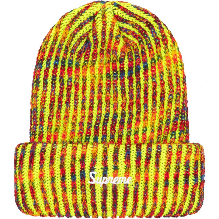 Supreme Rainbow Loose Gauge Beanie Neon Yellow