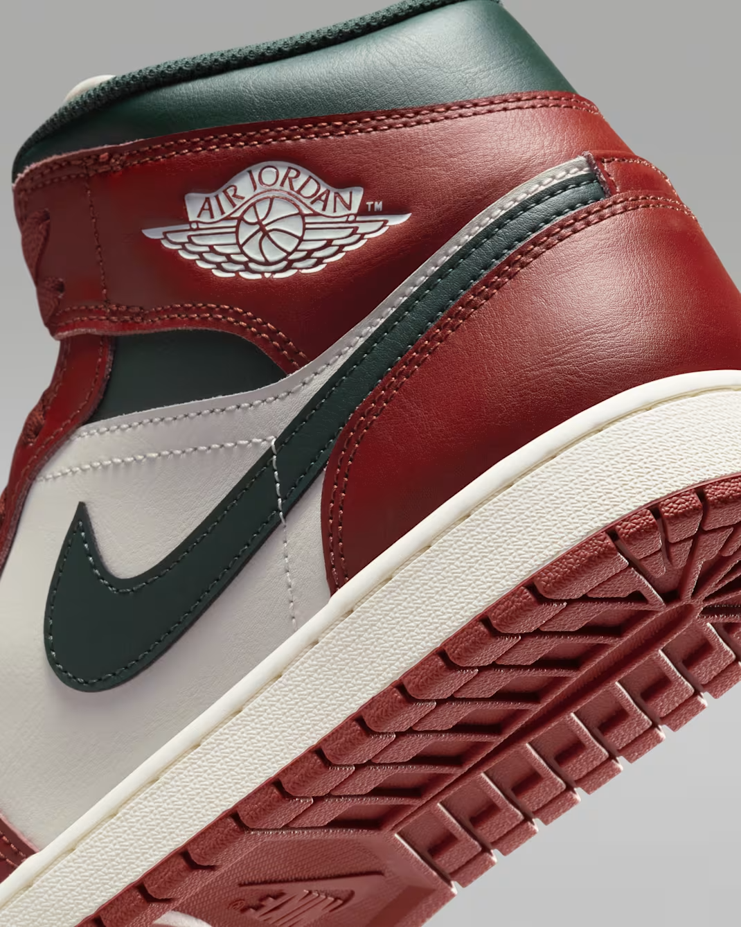 DQ8426-105 Nike Air Jordan 1 Mid Sail Pure Platinum Redstone (Men's)