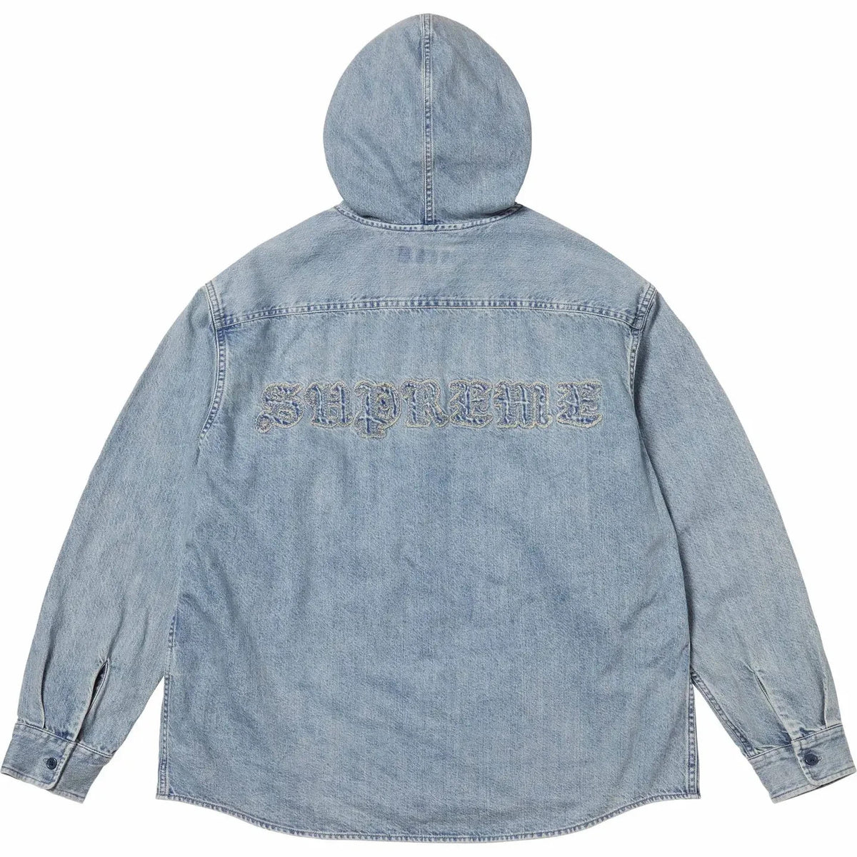 Supreme Hooded Denim Shirt Washed Indigo