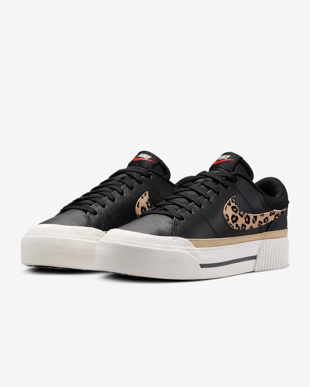 HF9548-001 Nike Court Legacy Lift Black Sail Picante Red Khaki (Women's)