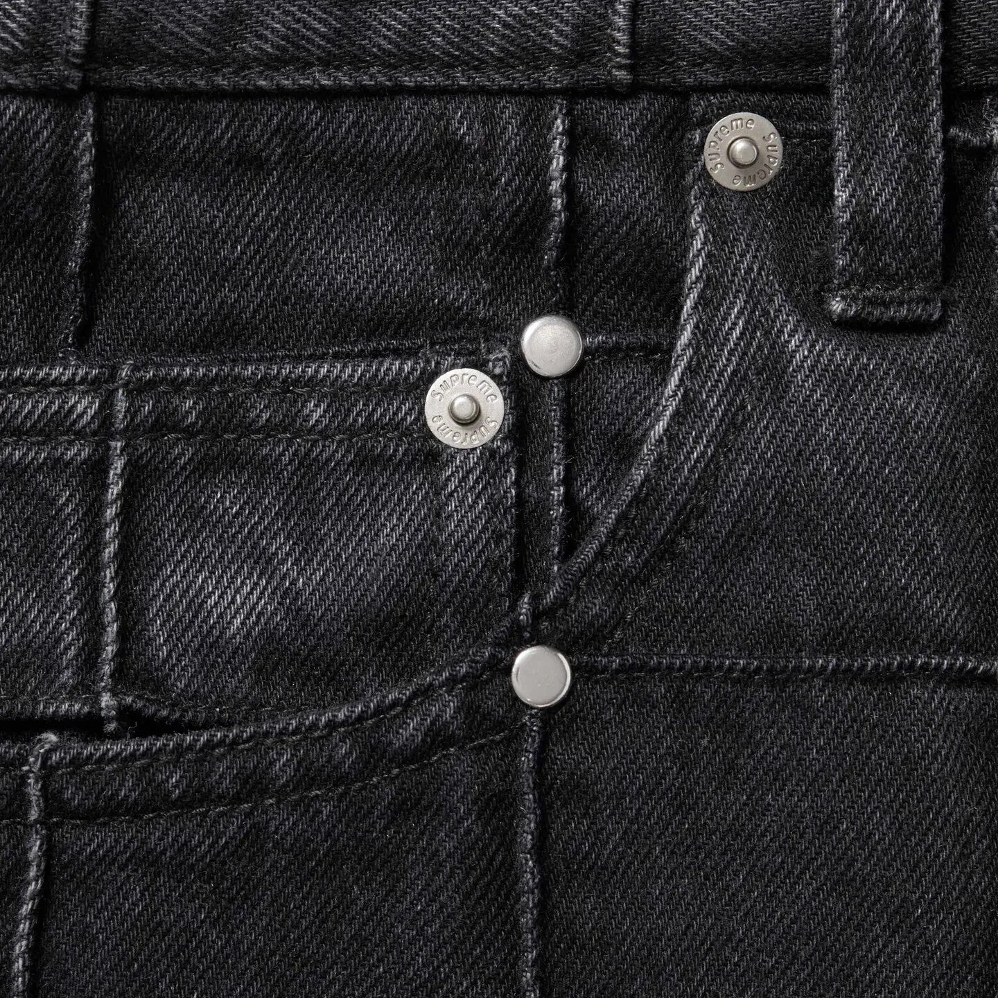 Supreme Studded Seam Loose Fit Jean Black