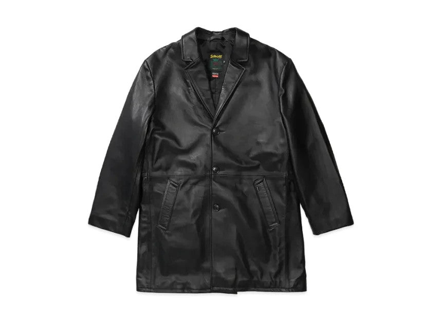 Supreme x Schott Leather Overcoat "Black"