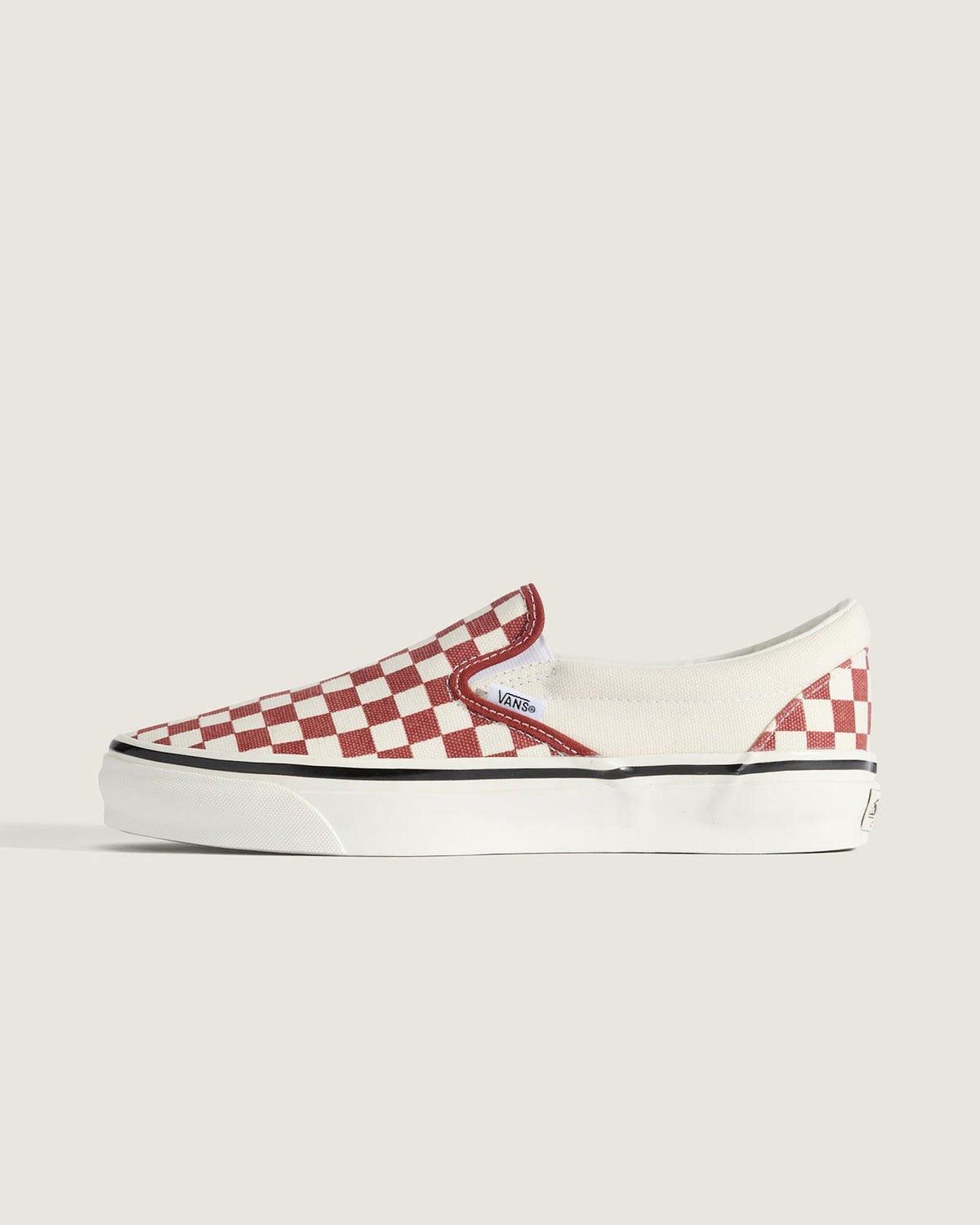 VN000D9PGWR Vans Premium Classic Slip-On 98 Checkerboard Poppy Ember Red (Men's)