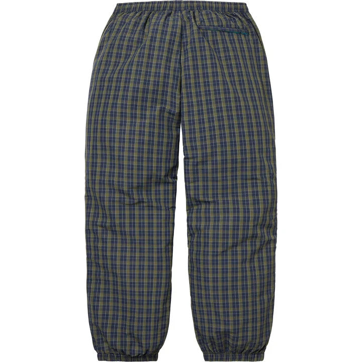 Supreme Plaid Warm Up Pant Navy