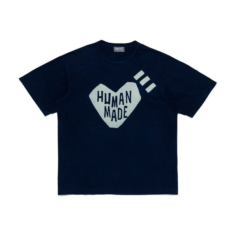 HUMAN MADE Ningensei Aizome Heart T-Shirt Indigo