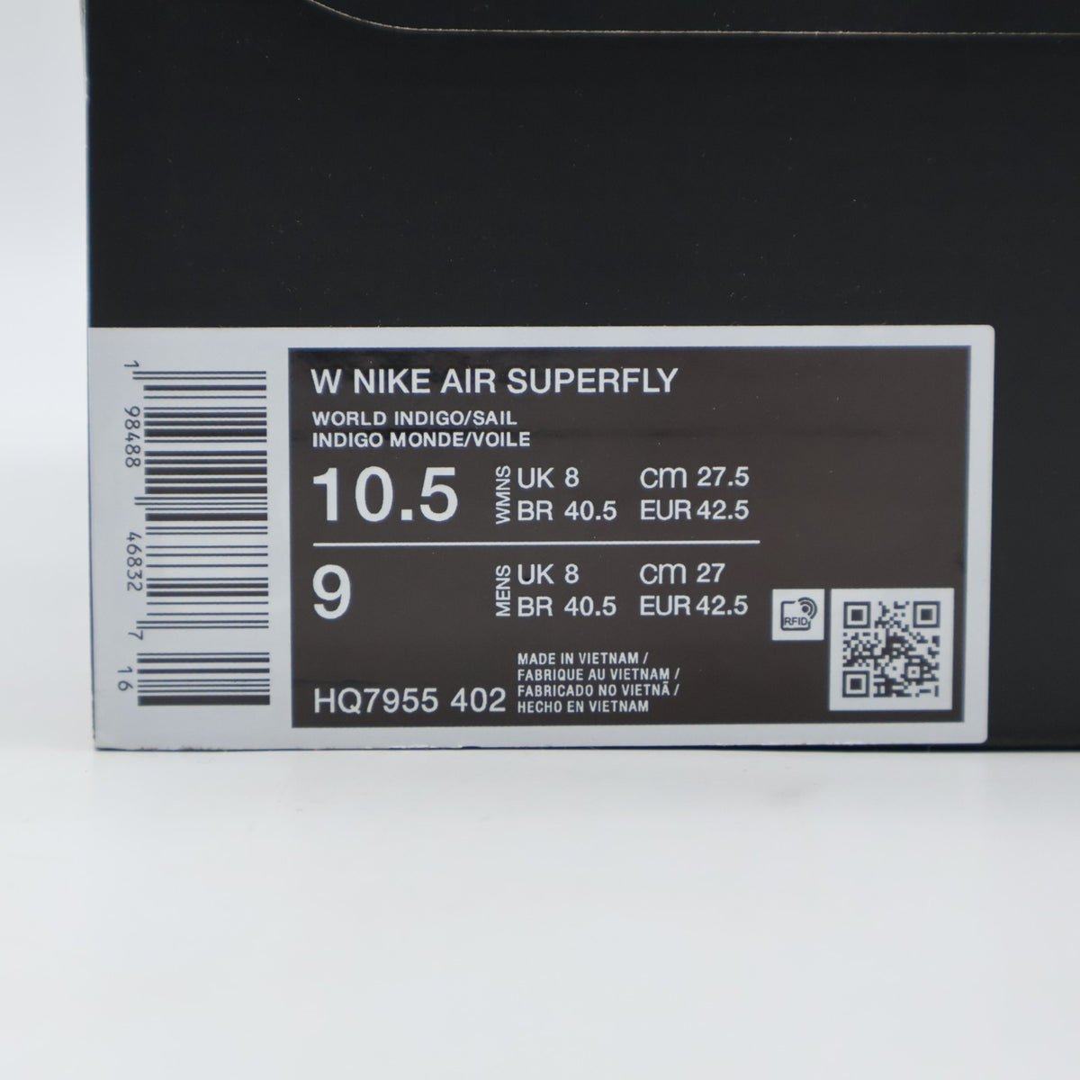 HQ7955-402 Nike Air Superfly World Indigo Midnight Navy Black Sail (Women's)