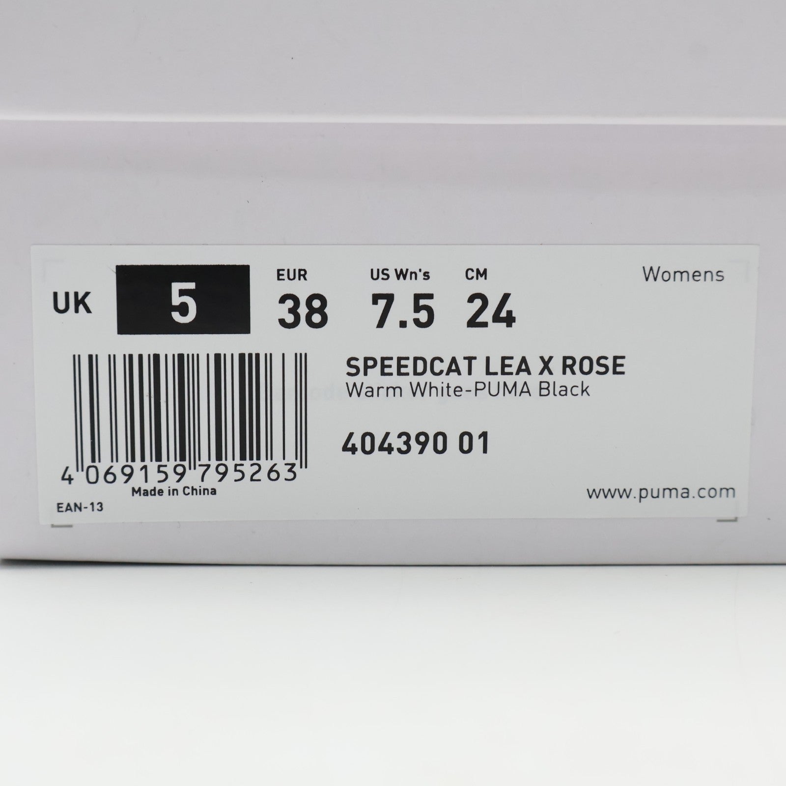 404390-01 BLACKPINK ROSE Puma Speedcat LEA Warm White PUMA Black (Women's)