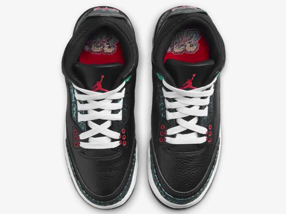 FV5437-001 Nike GS Air Jordan 3 Retro Black and Hyper Jade
