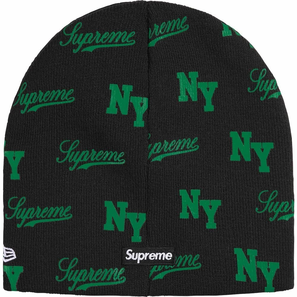 Supreme New Era Monogram Beanie Black