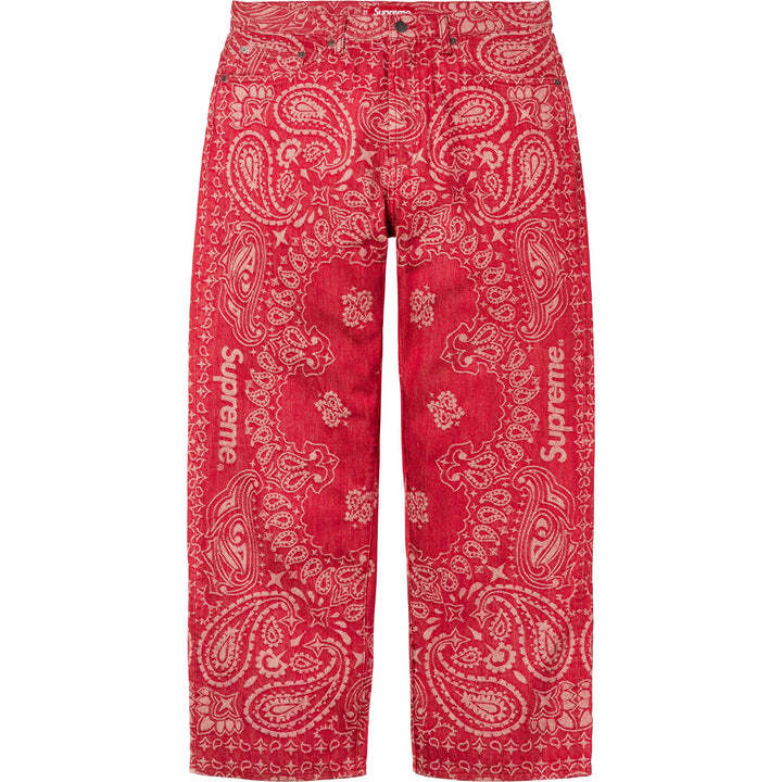 Supreme Bandana Jacquard Baggy Jean Red