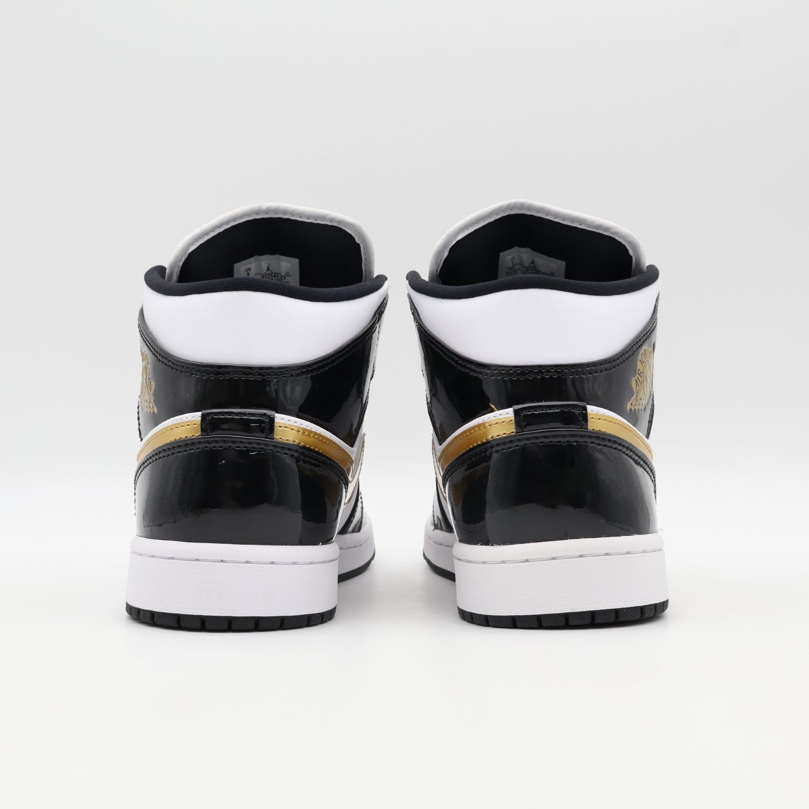 852542-007 Nike Air Jordan 1 Mid SE Metallic Gold Patent Black White (Men's)