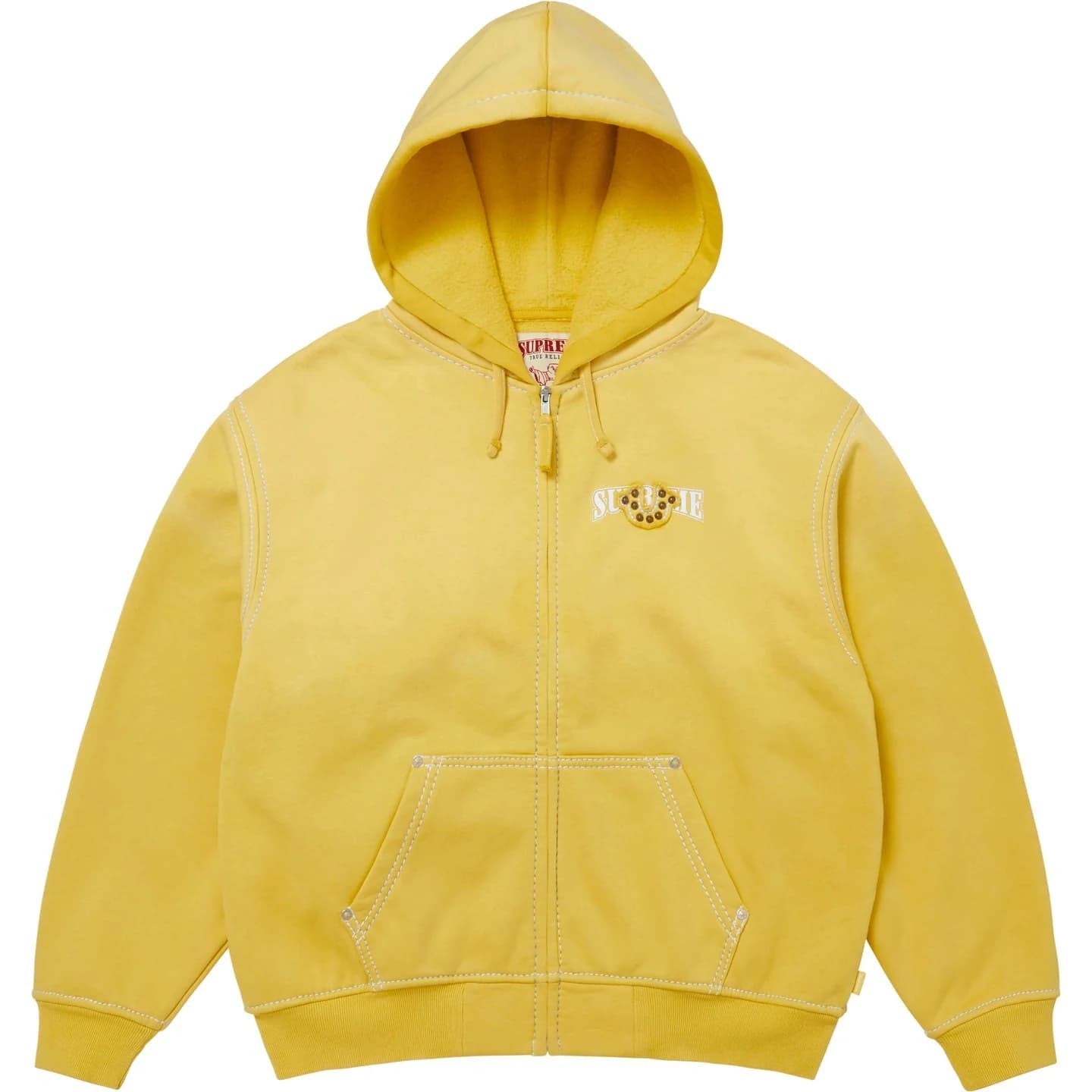 Supreme True Religion Zip Up Hooded Sweatshirt Yellow