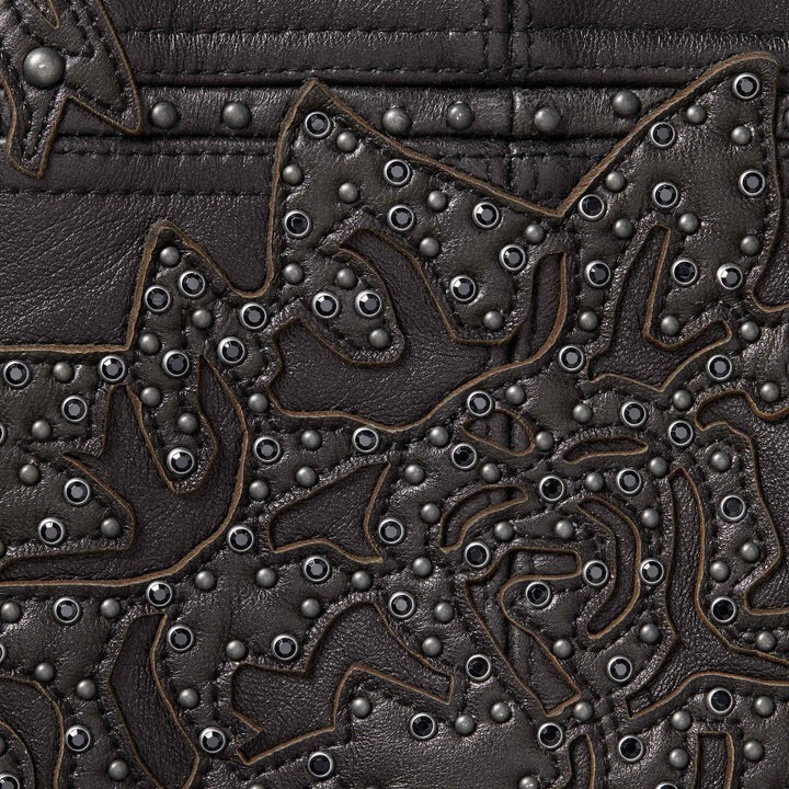 Supreme Studded Hooded Leather Jacket Black