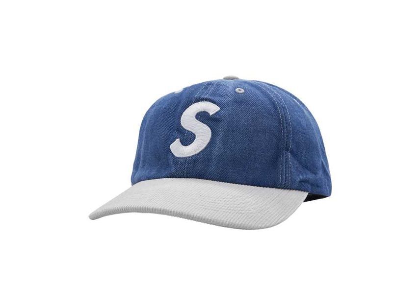 Supreme 2-Tone S Logo 6-Panel Washed Denim