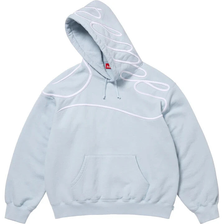 Supreme Shoulder Script Hooded Sweatshirt Light Blue