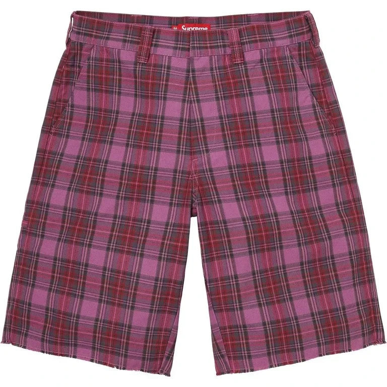 Supreme Work Short (26SS) Purple Plaid