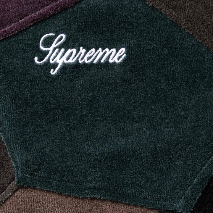 Supreme Patchwork Velour Track Jacket Dark Navy