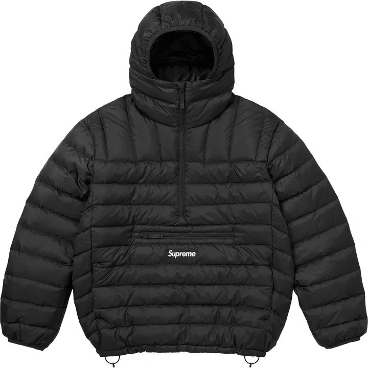 Supreme Micro Down Half Zip Hooded Pullover Black