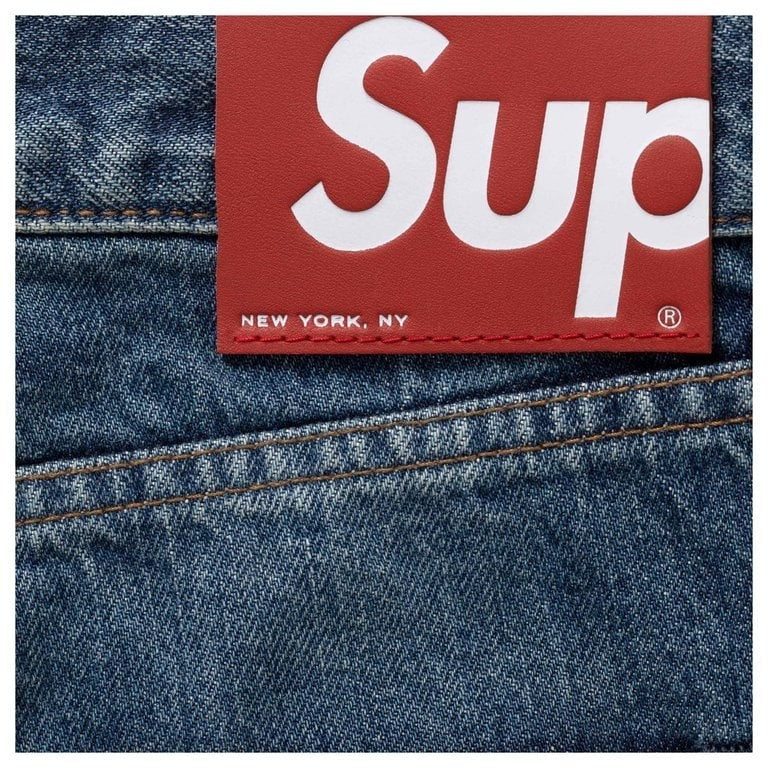 Supreme Slim Straight Selvedge Jean Washed Indigo