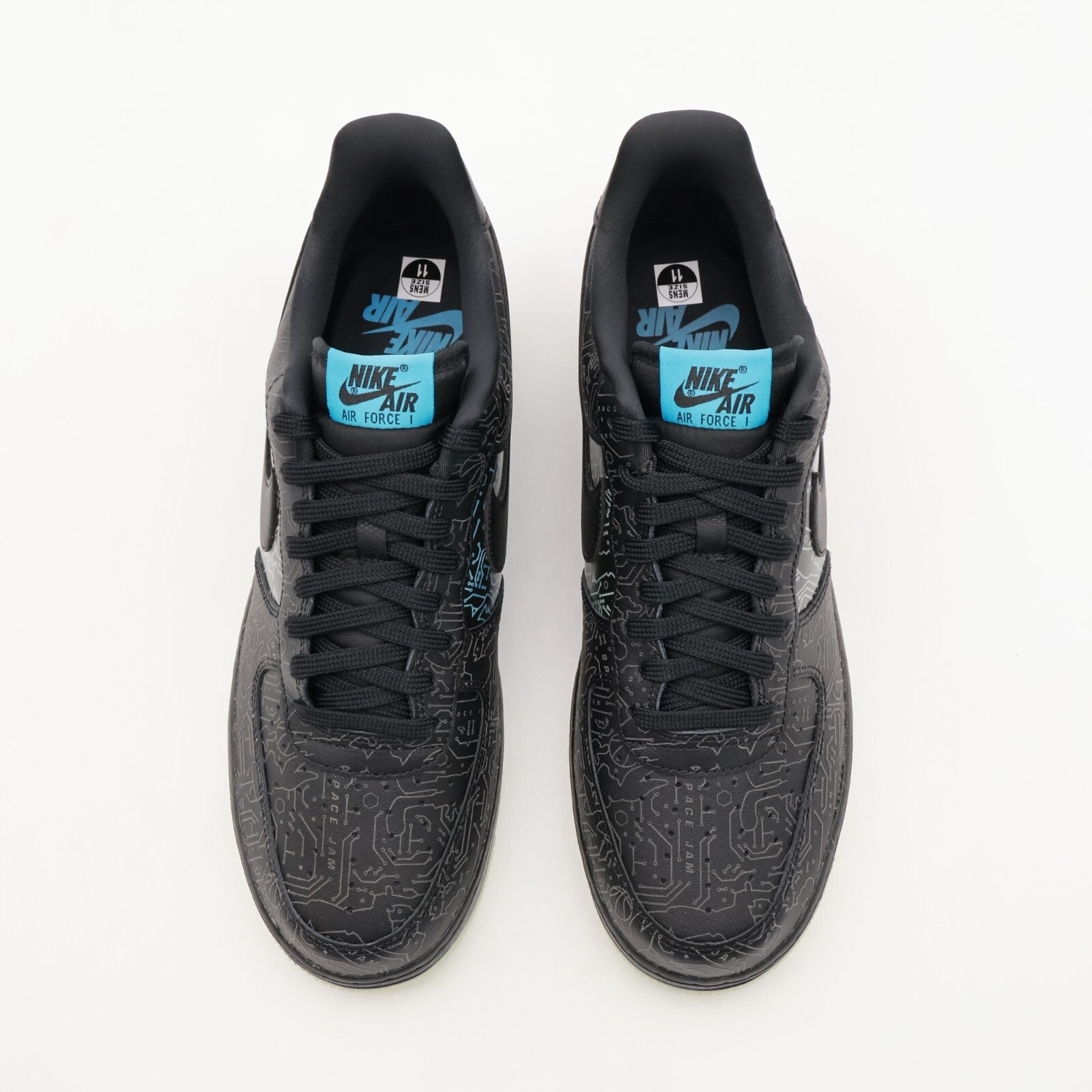 DH5354-001 Nike Air Force 1 Low Computer Chip Space Jam Black Light Blue (Men's)