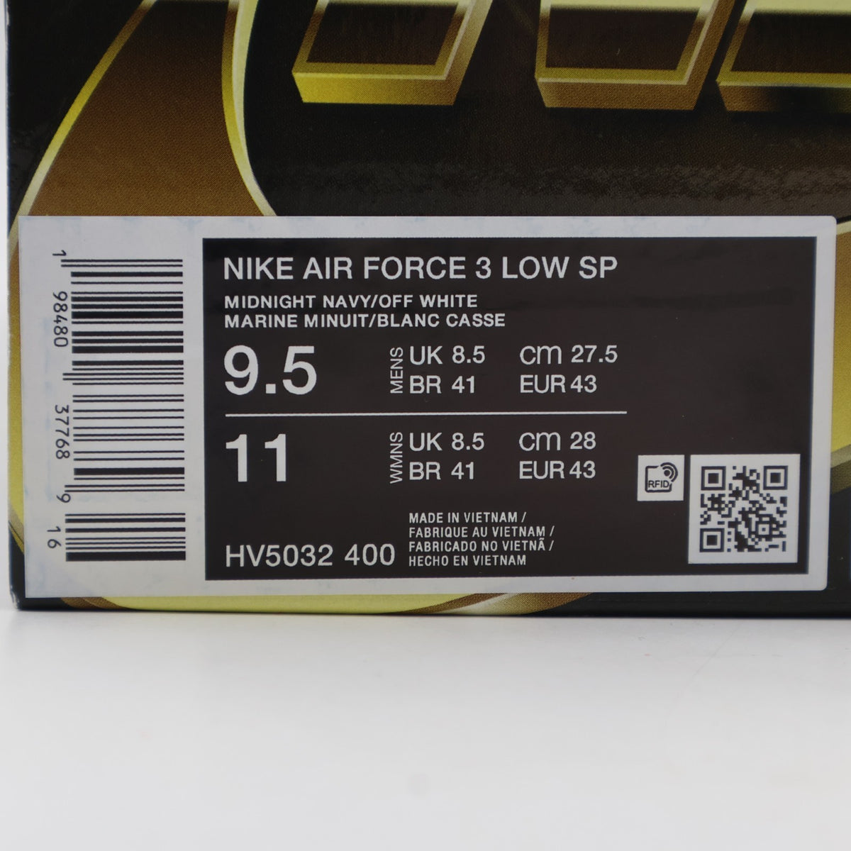 HV5032-400 NIGOÂ® Nike Air Force 3 Low SP College Midnight Navy (Men's)