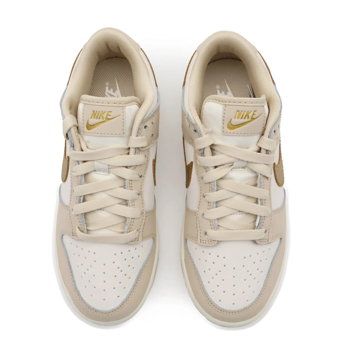 DX5930-001 Nike Dunk Low Phantom Metallic Gold Swoosh Sail Sanddrift (Women's)
